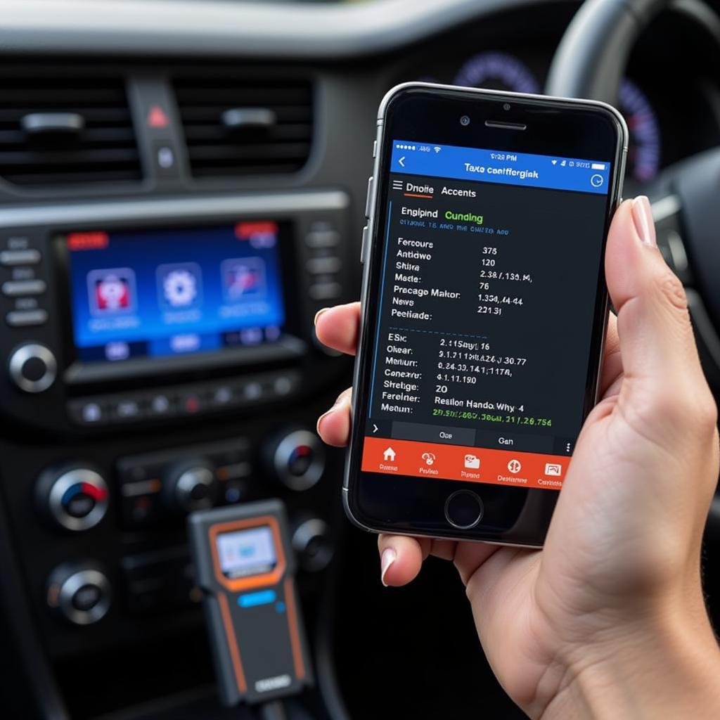 Smartphone Displaying Car Diagnostics with Vgate Tool