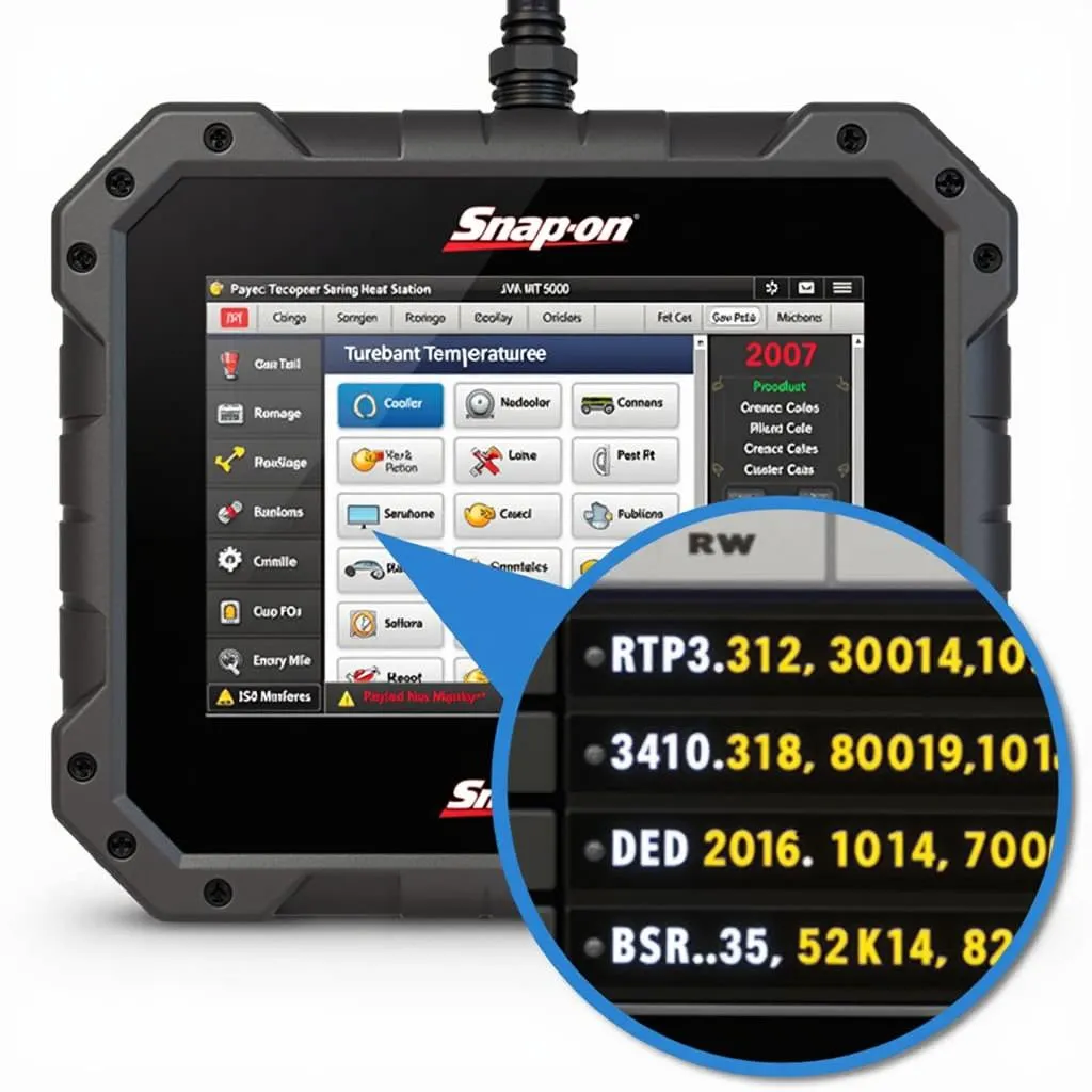 Snap-on MT2500 OBD2 Adapter Displaying Diagnostic Data