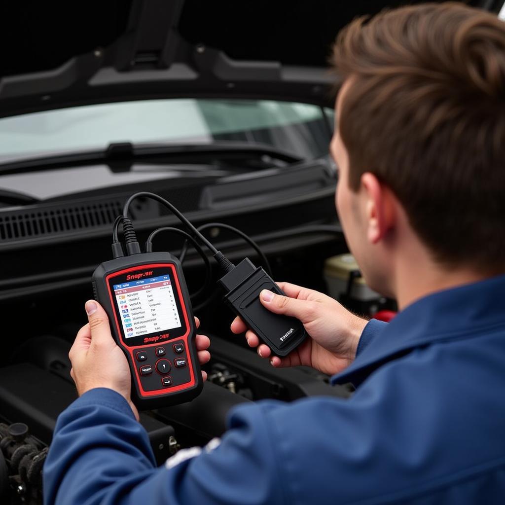 Snap-on OBD2 Scanner in Use