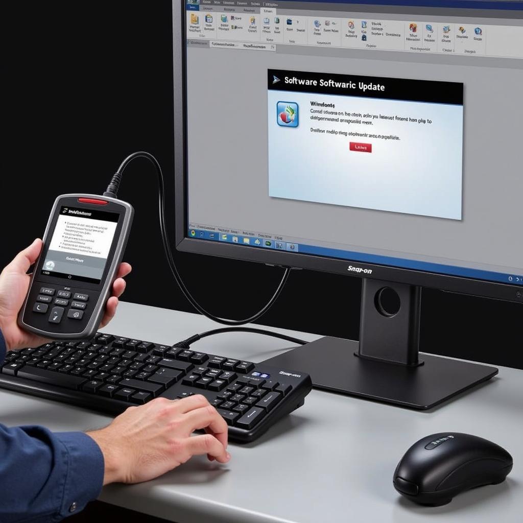 Snap-on scanner undergoing a software update