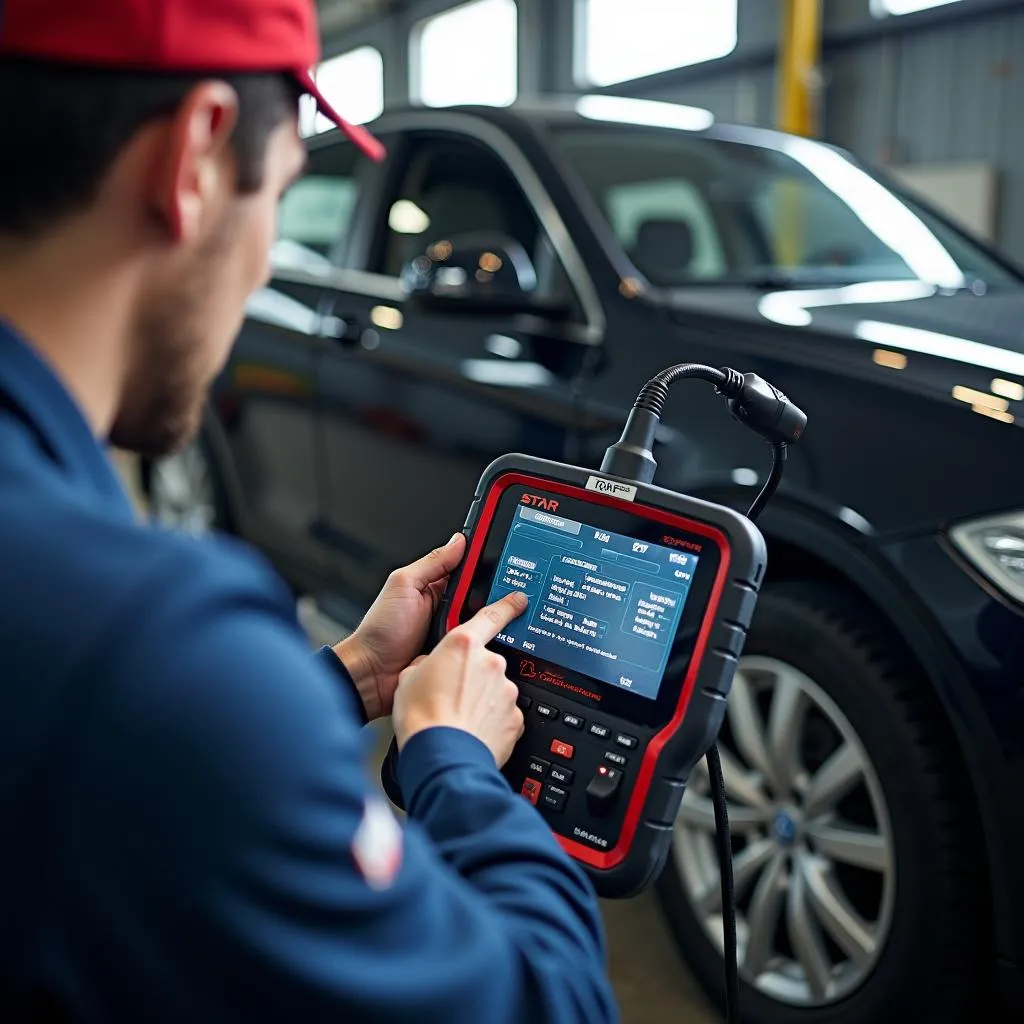 STAR Diagnostics System connected to a car