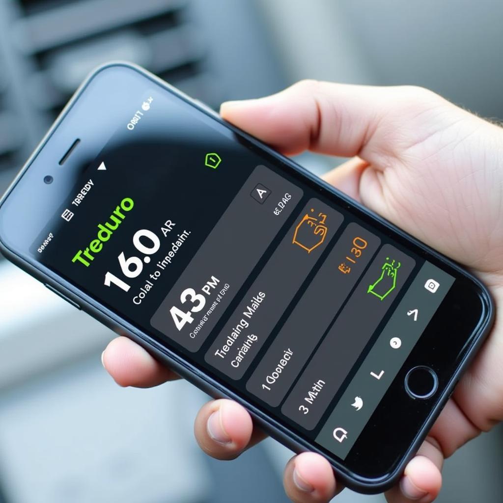 Smartphone displaying the Streetwize OBD2 app interface