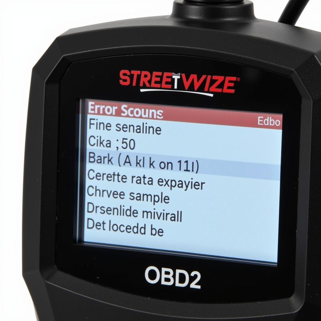 Streetwize OBD2 Scanner Displaying Error Code