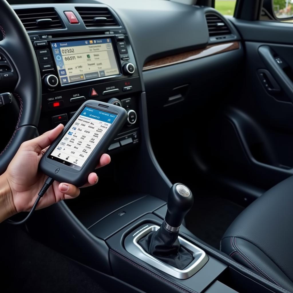 Subaru Outback OBD2 Scanner In Use