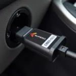 Super Eco Nitro OBD2 Device Connected to a Car's OBD2 Port