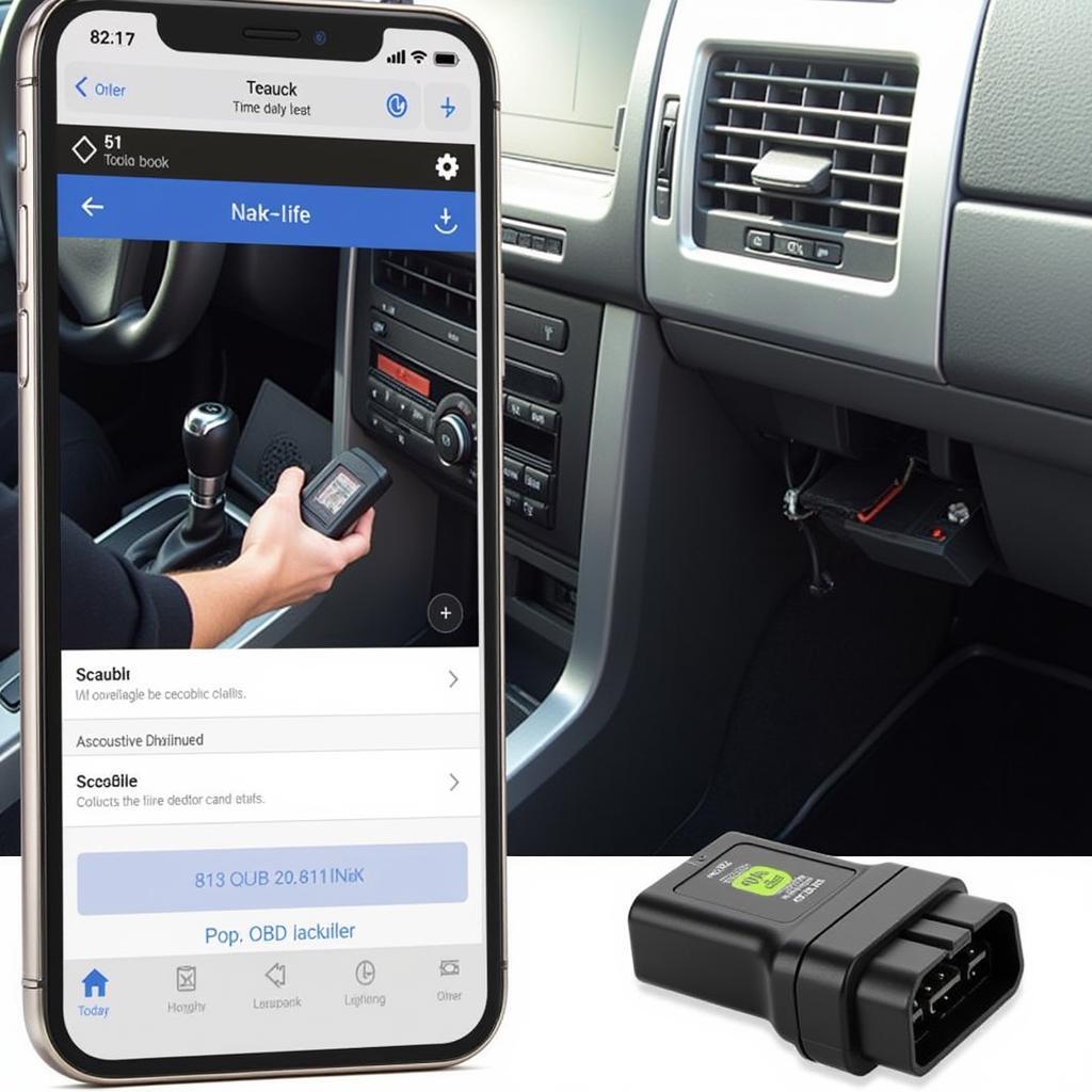 Tacklife Bluetooth OBD2 Scanner Connected to Smartphone