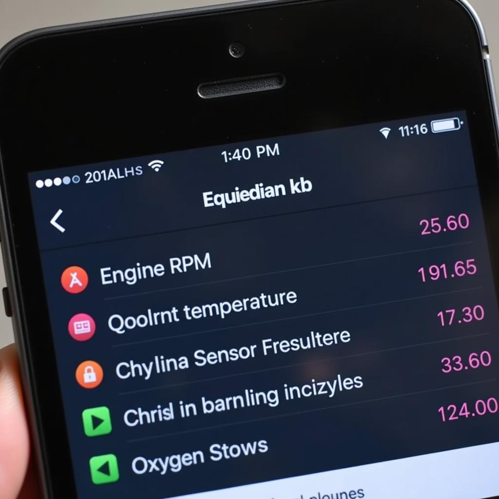 Tacklife OBD2 Scanner Displaying Engine Data