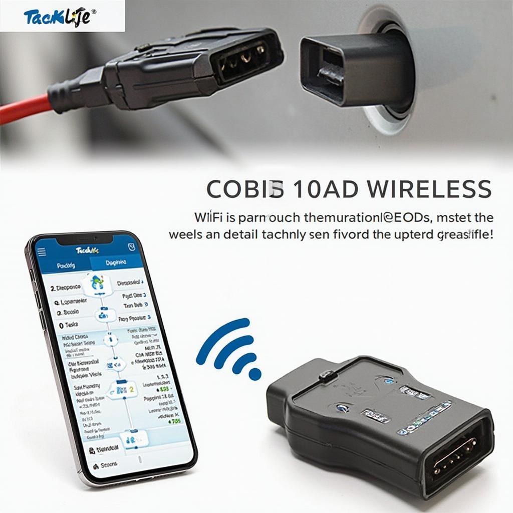 Tacklife Wifi OBD2 Scanner Connected to Car