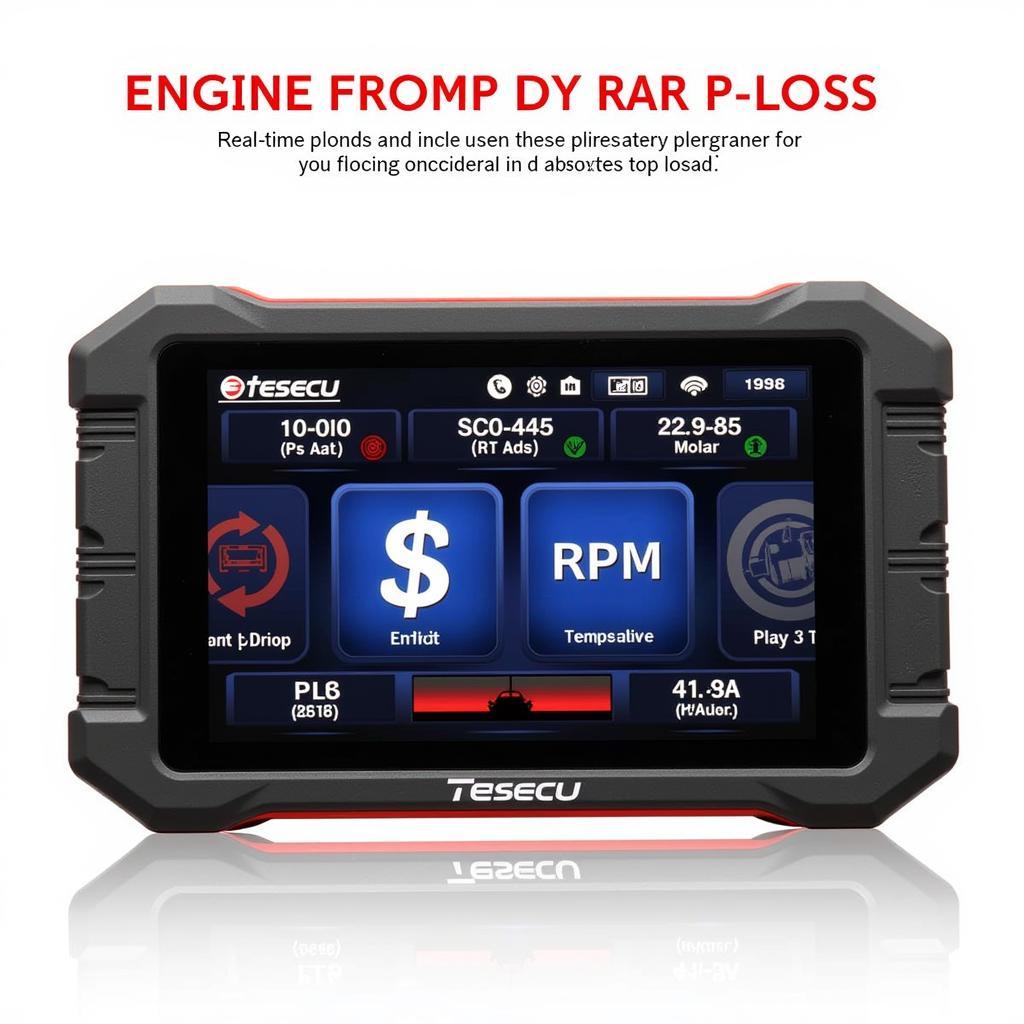 Tesecu OBD2 Scanner Displaying Diagnostic Data