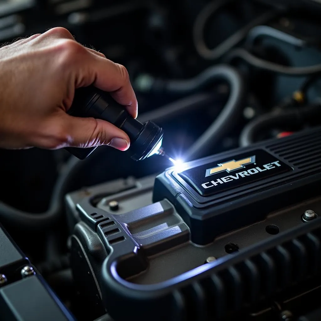 Timing Light Used on Chevy Truck Engine