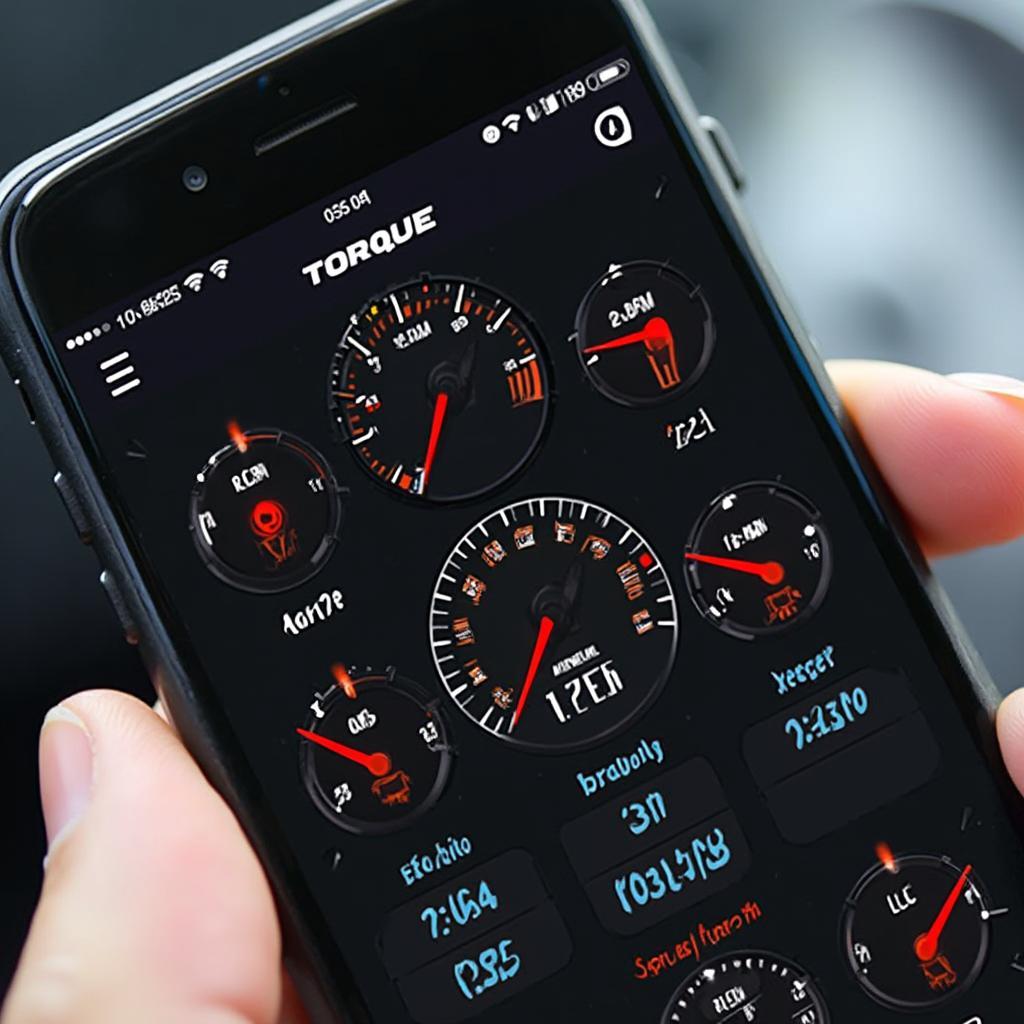 Torque App Dashboard Displaying Car Data