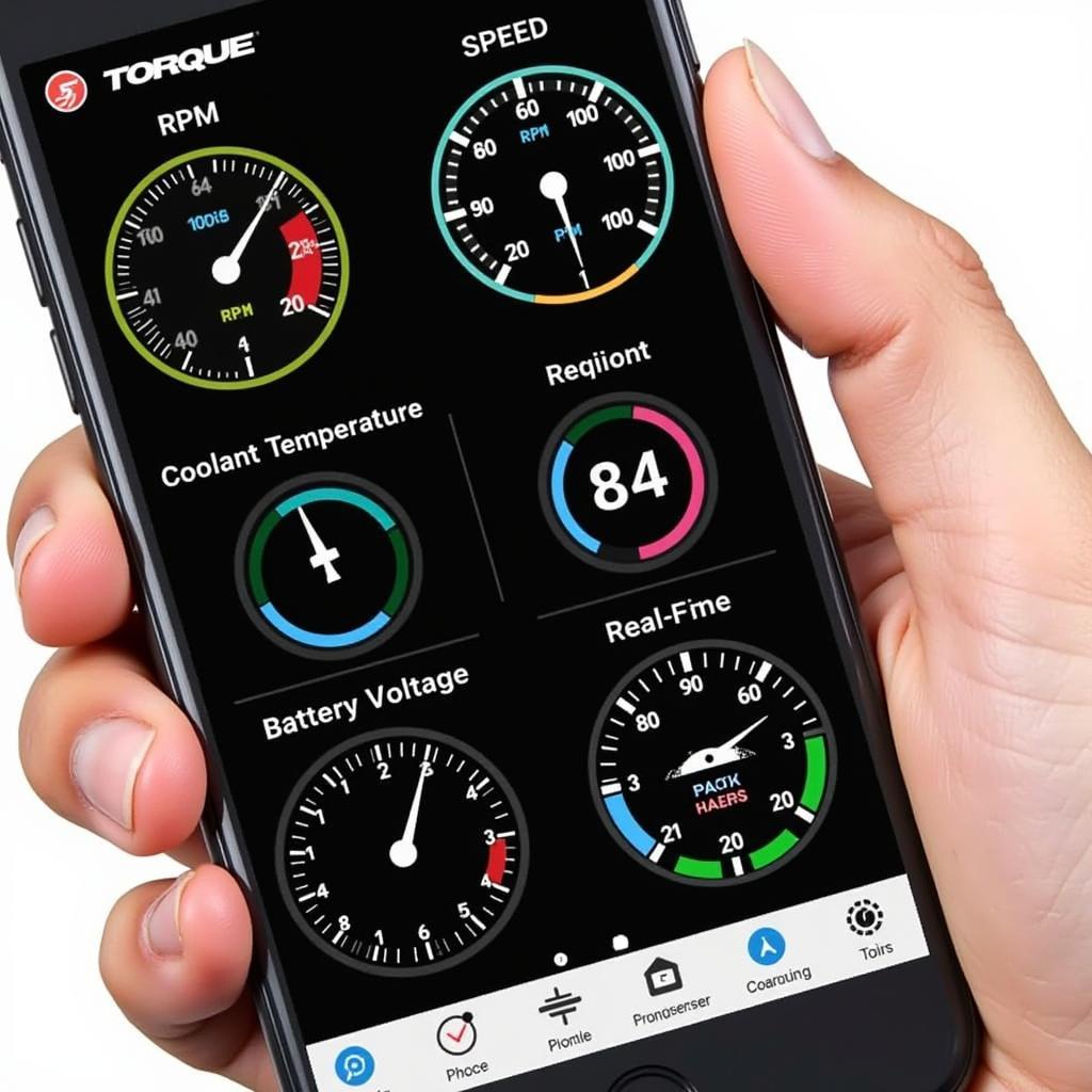 Torque App Interface Showing Live Vehicle Data on a Smartphone