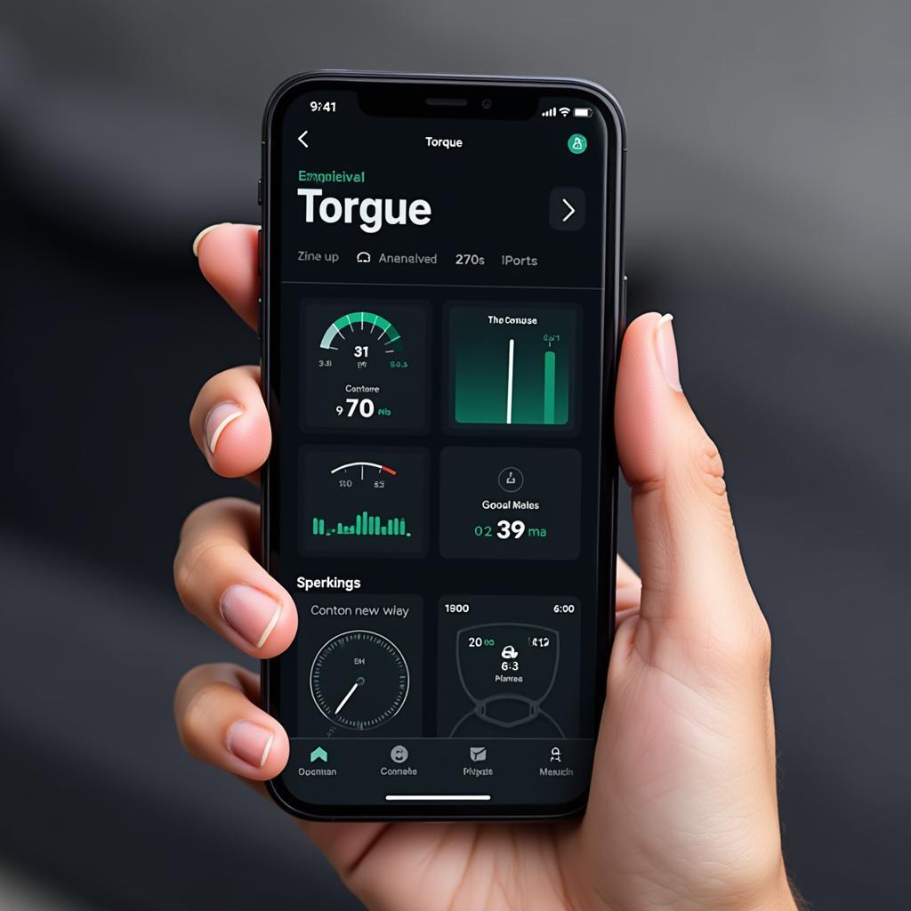 Torque app interface on a smartphone