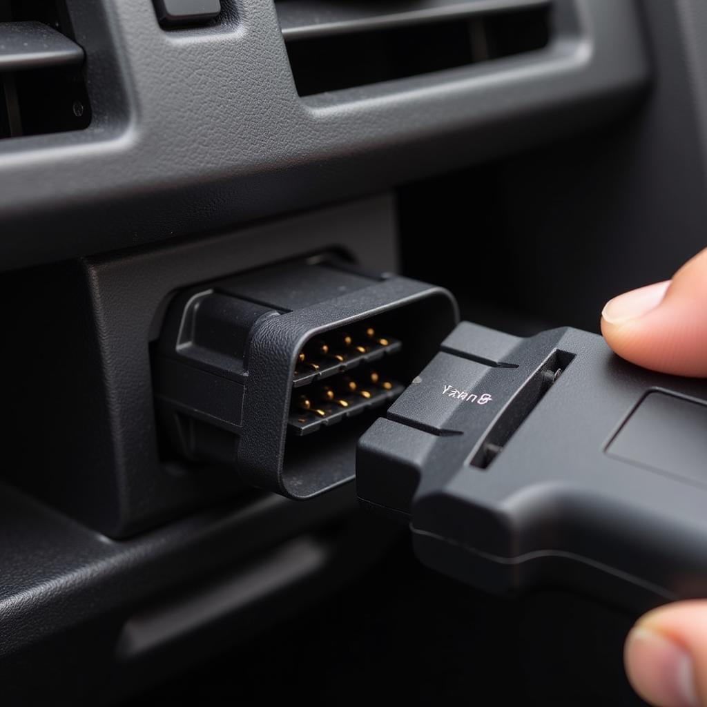 Close-up of Toyota Matrix OBD2 Connector