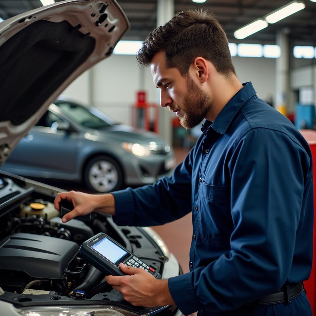 Mechanic Diagnosing Toyota EVAP System