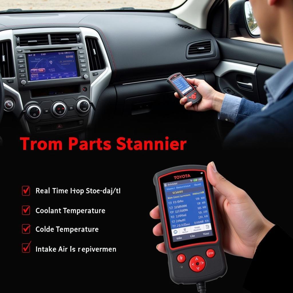 Toyota RAV4 OBD2 Scanner in Use