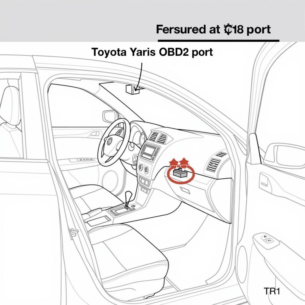 Diagram of OBD2 Port Location in Toyota Yaris