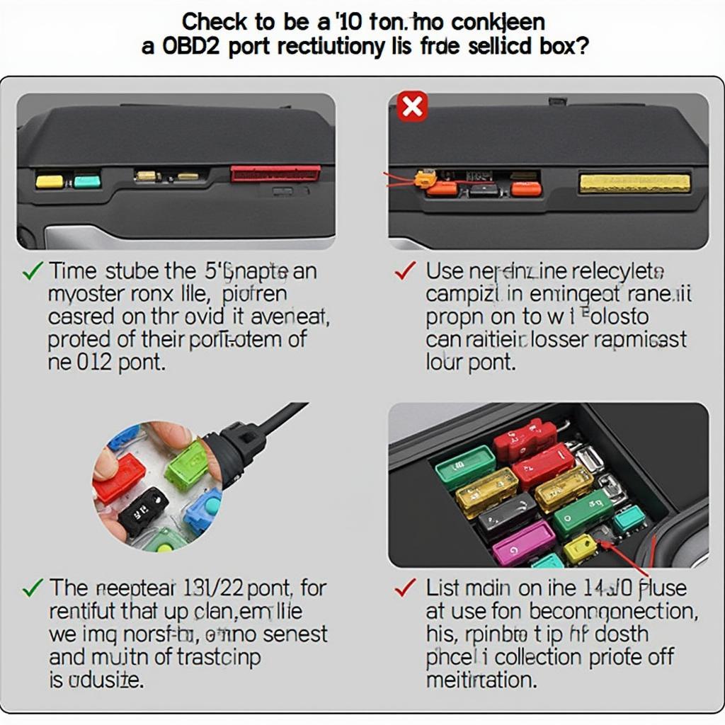 Troubleshooting OBD2 connection problems, showing common connection errors and solutions