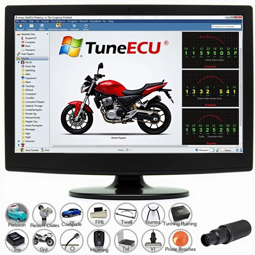 TuneECU Software Interface on Laptop