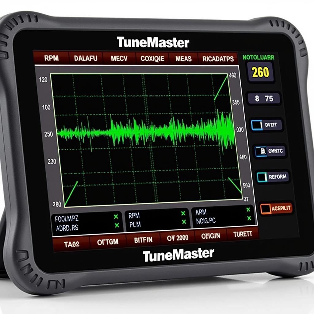 TuneMaster OBD2 scanner displaying engine data