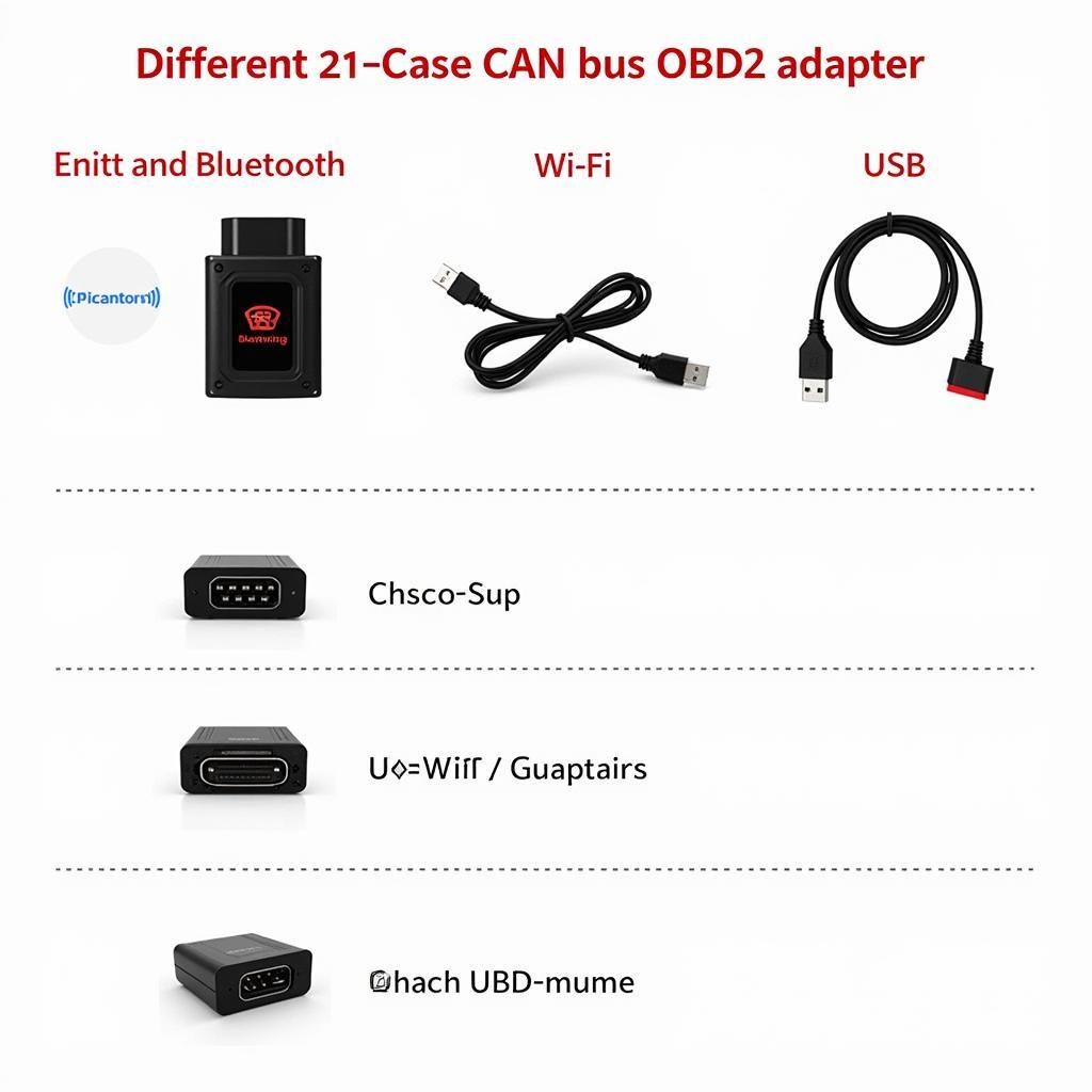 Various types of CAN bus OBD2 adapters