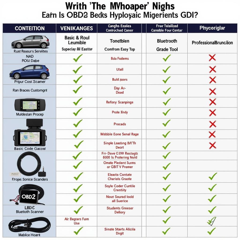 Types of OBD2 scanners compatible with a 2008 VW GTI