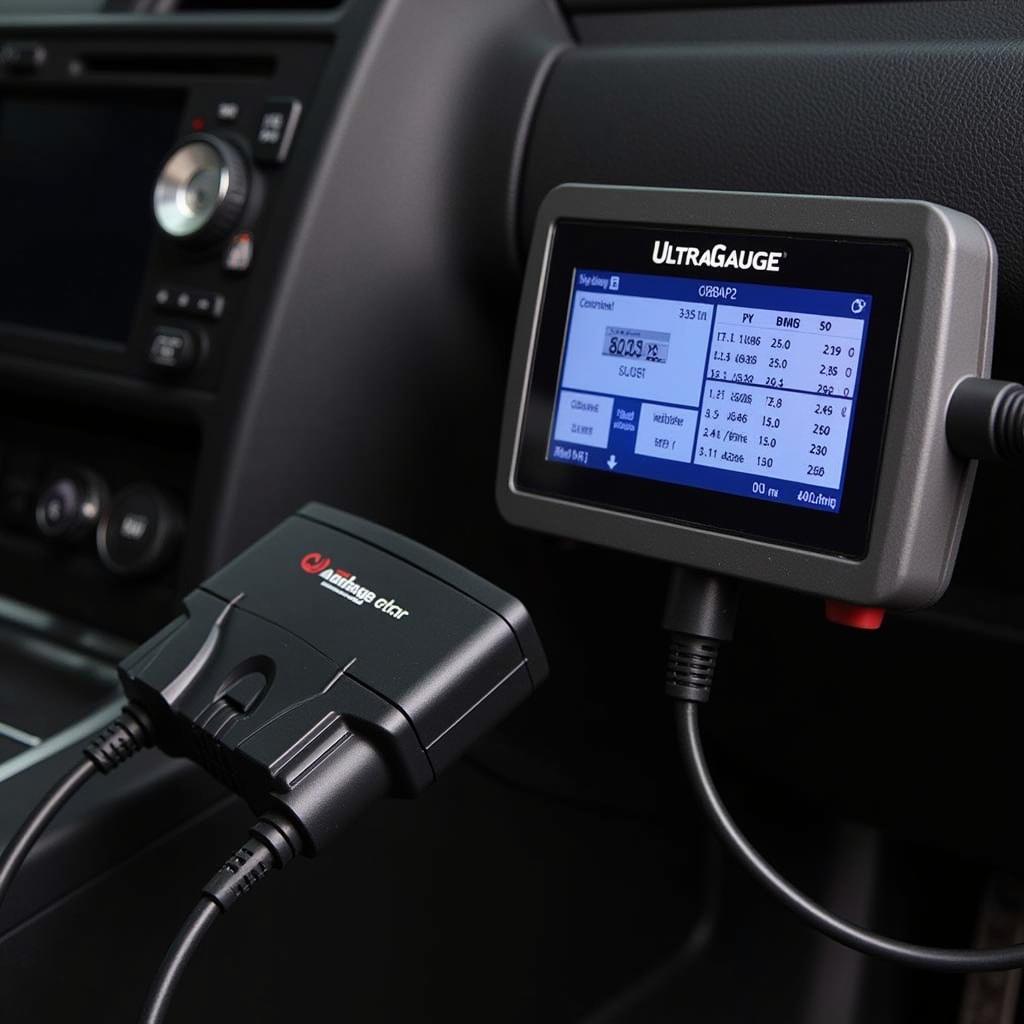 UltraGauge OBD2 Scanner Connected to a Car