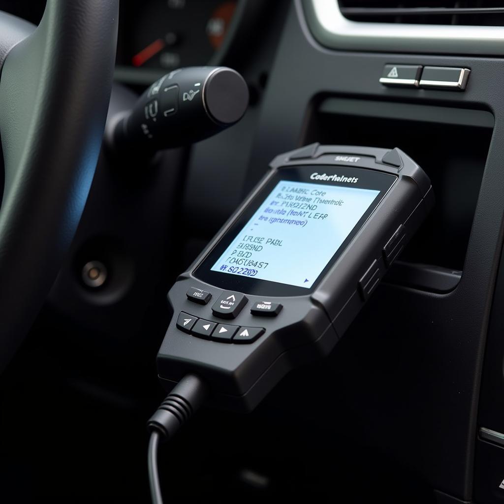 Universal OBD2 Code Reader Connected to Car