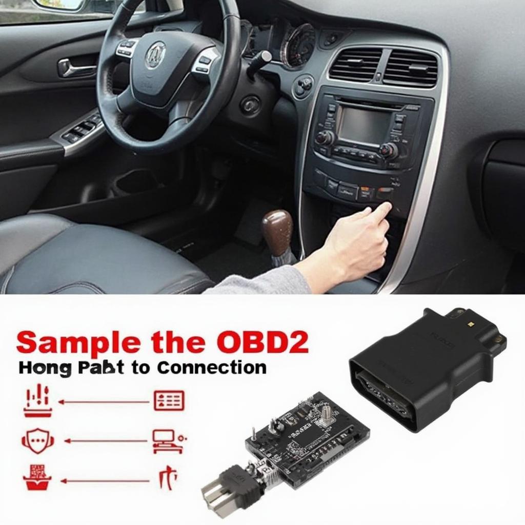 ELM327 V1.5 OBD2 Scanner Connected to a Car's OBD2 Port