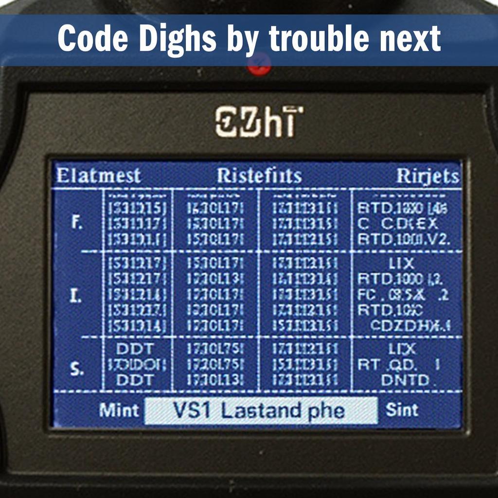 V519 OBD2 Scanner Displaying Diagnostic Trouble Codes