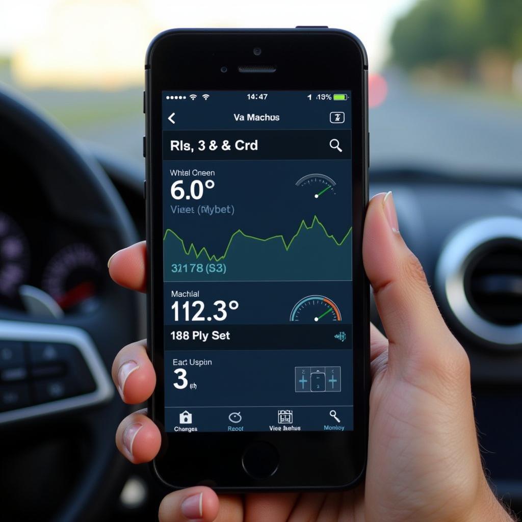 Vgate iCar 2 app interface displaying real-time vehicle data