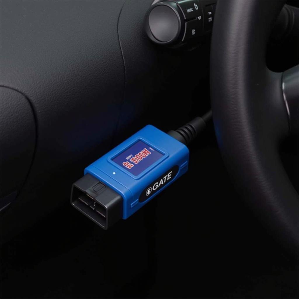 Vgate iCar 2 Bluetooth OBD2 Scanner connected to a car's OBD2 port