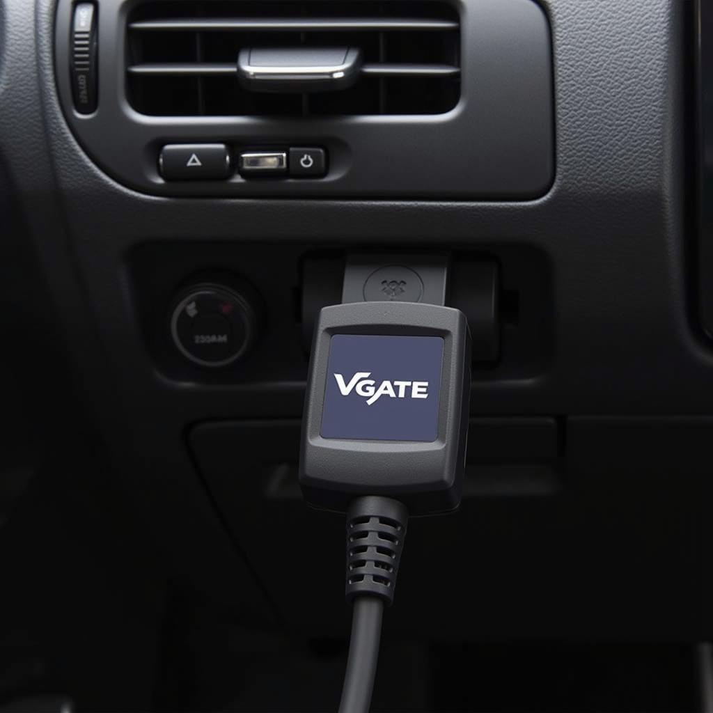 Vgate OBD2 Scanner Connected to Car