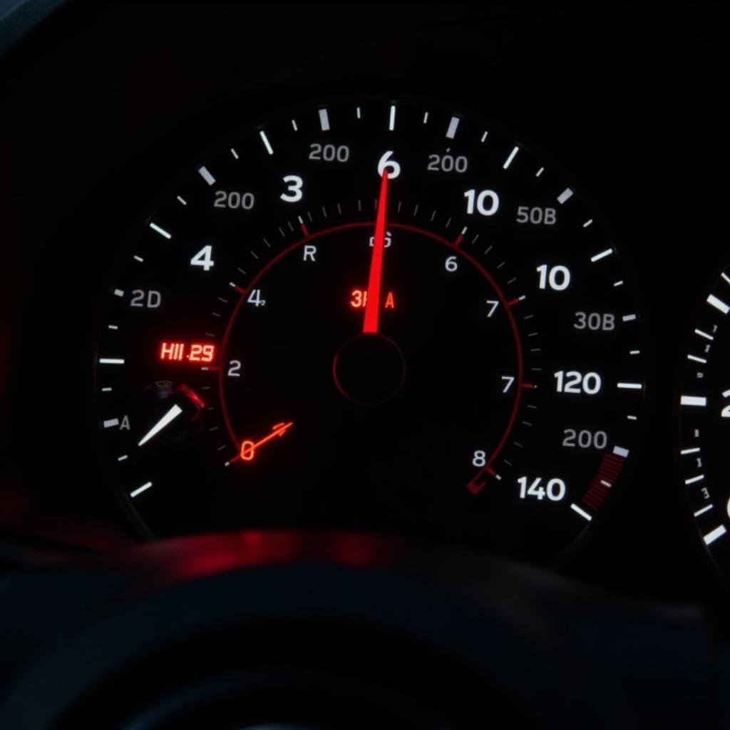 VW GTI Dashboard with Warning Lights