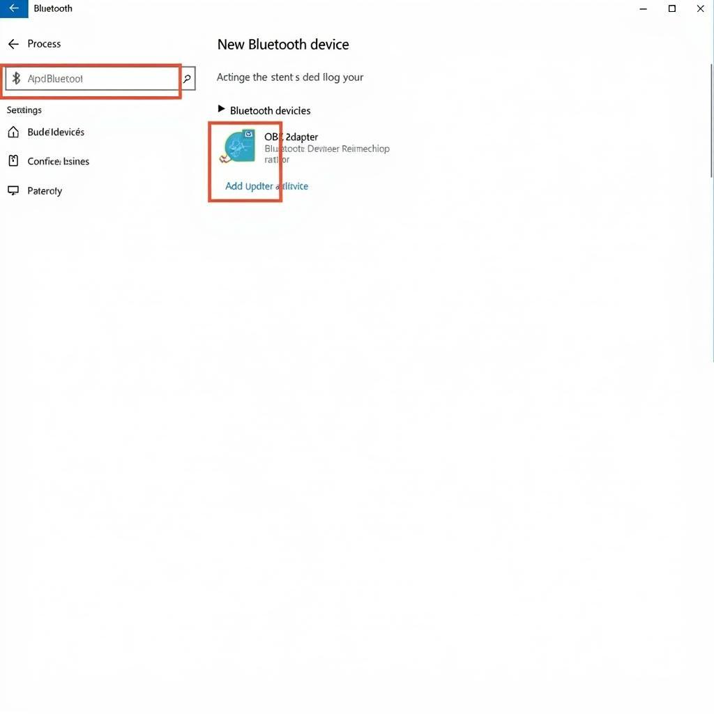 Windows 10 Bluetooth Settings for OBD2 Adapter