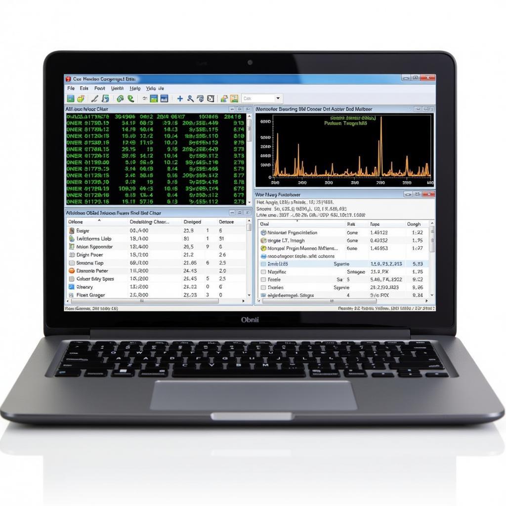 Windows Laptop Displaying OBD2 Software Interface