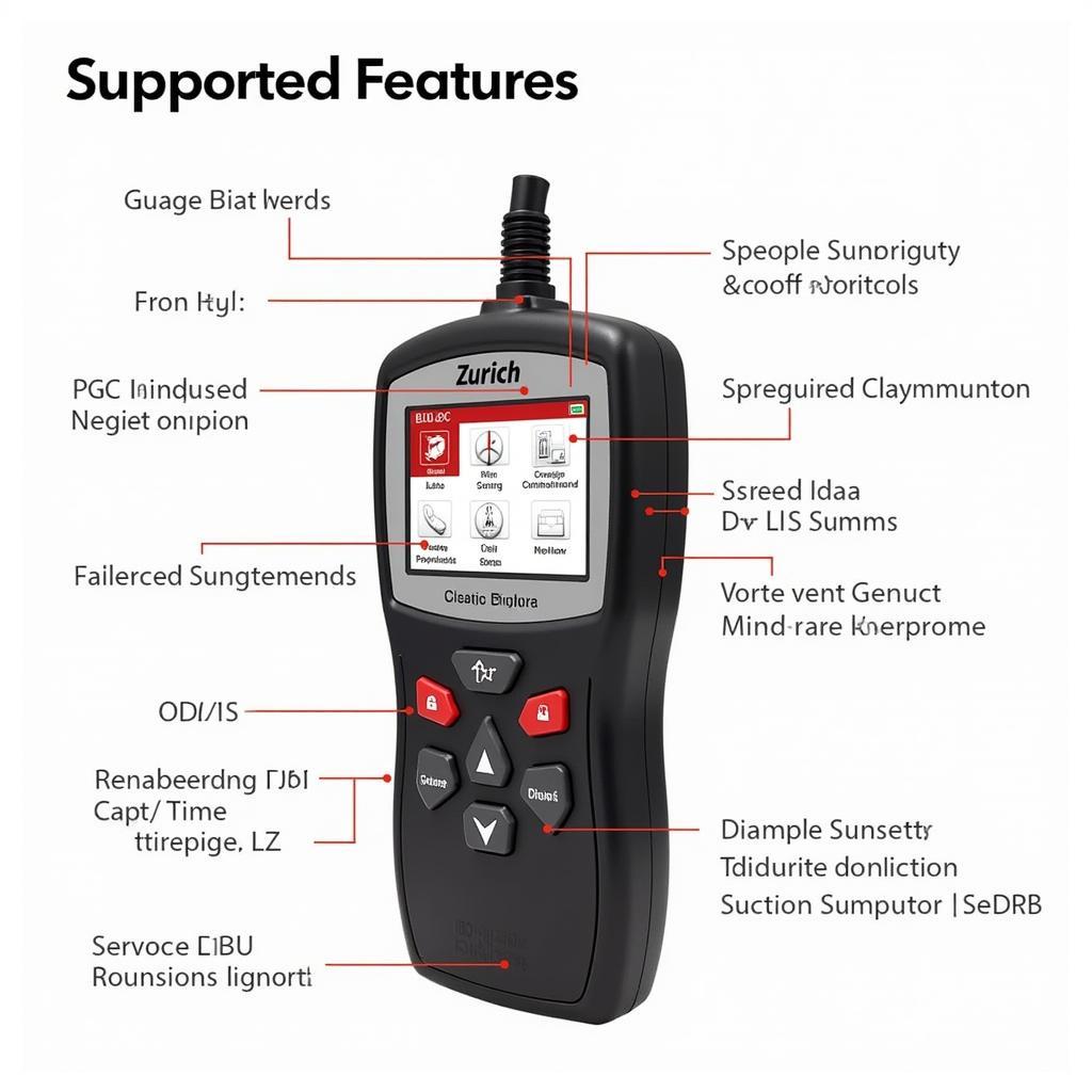 Zurich ZR8 OBD2 Scanner Features