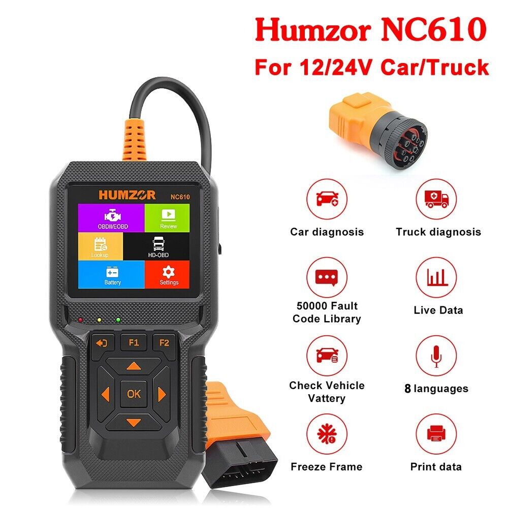 12V/24V Heavy Duty Truck Code Reader OBD2 Scanner J1939 Car Scanner for Scania