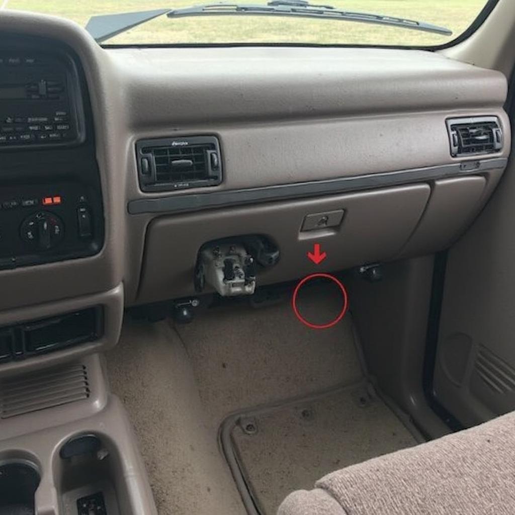 1996 F250 OBD2 Connector location under the dashboard