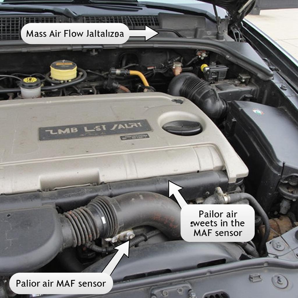 Location of the MAF sensor on a 1999 Volvo V70 engine