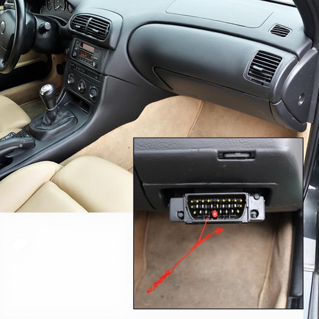 2000 BMW Z3 OBD2 Port Location Under the Dashboard