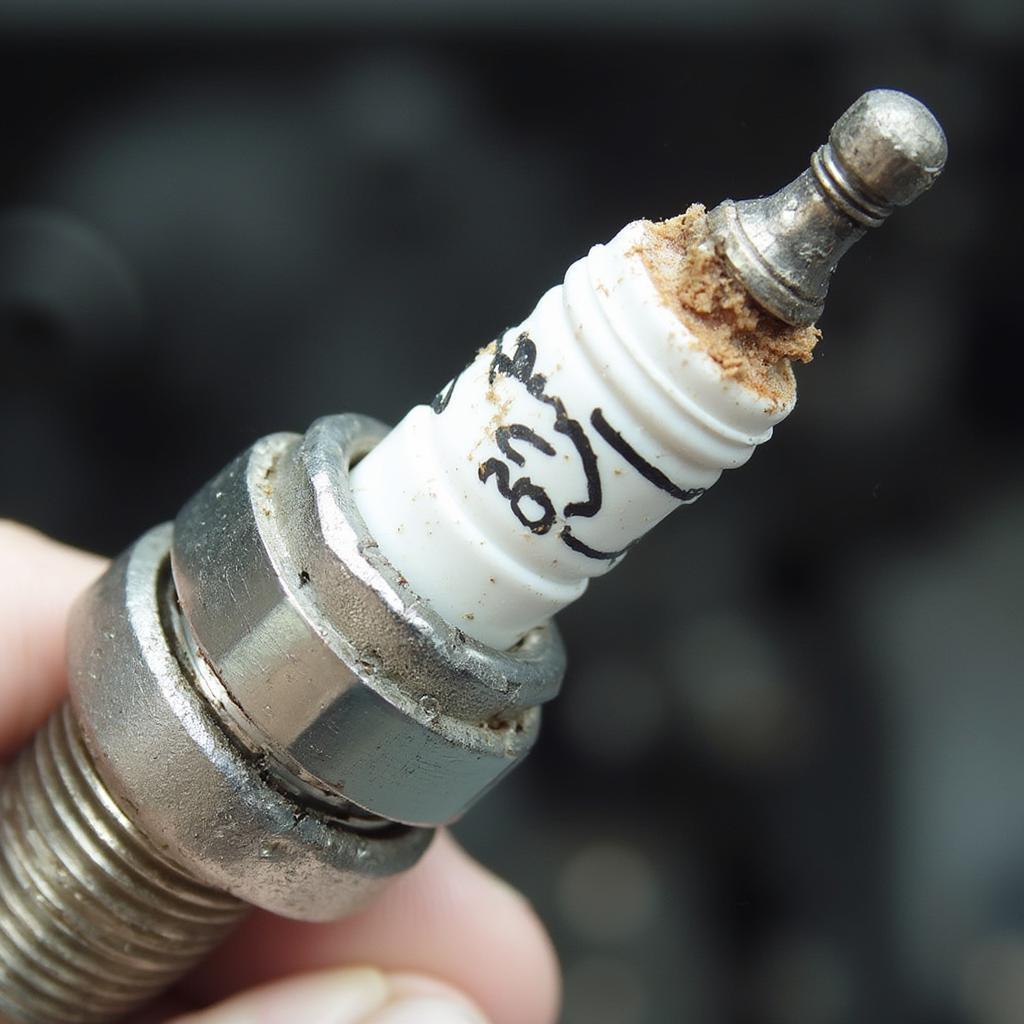 2003 Nissan Sentra Spark Plug Showing Wear and Tear