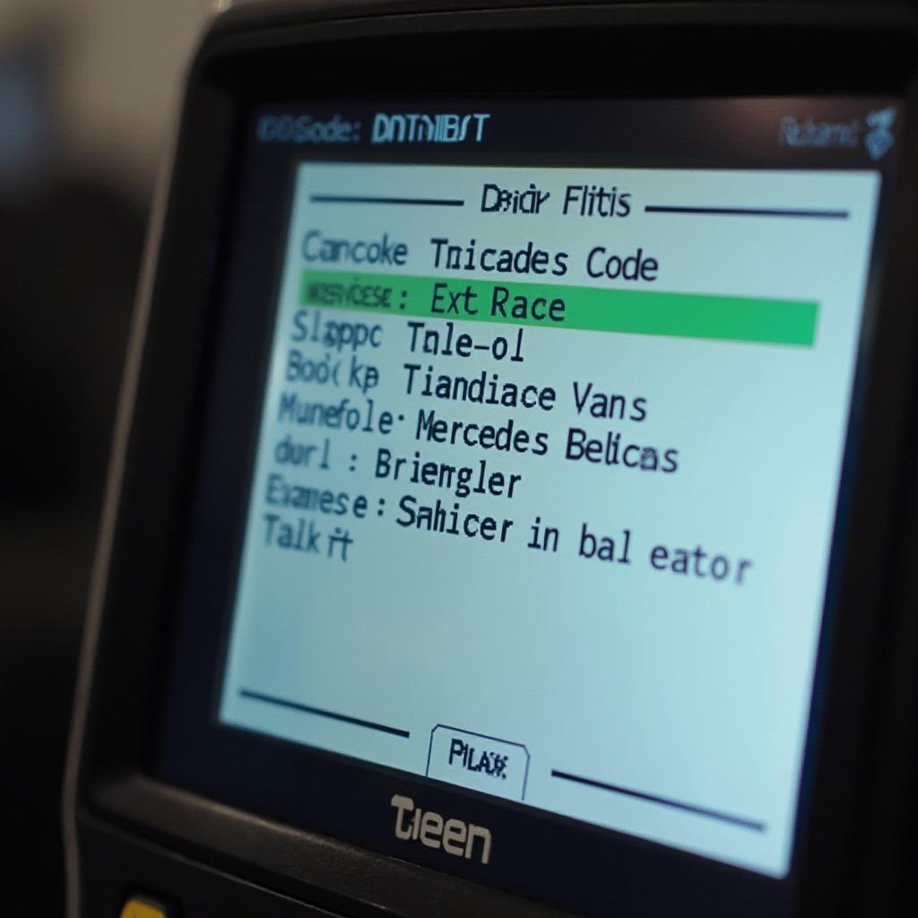 OBD2 Code Reader Displaying Results on a 2003 Sprinter