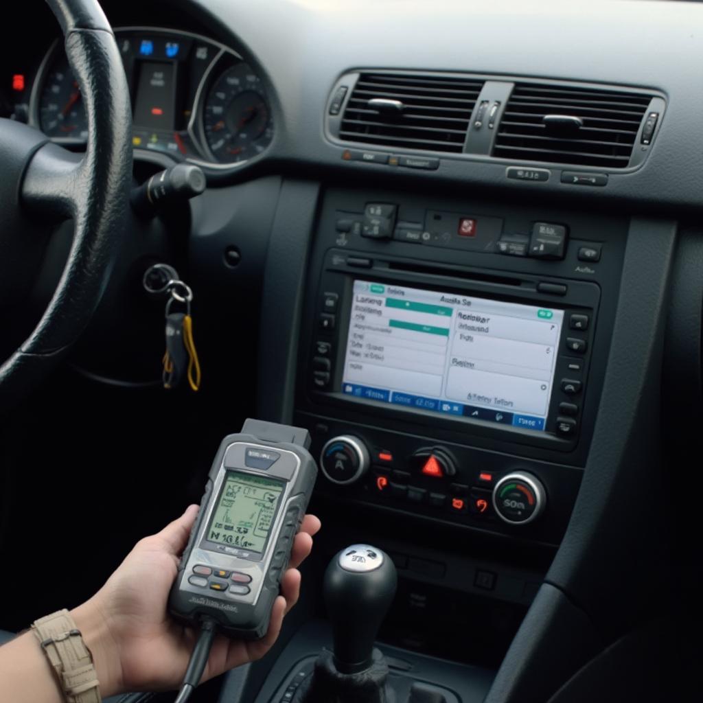 2004 Audi A4 with OBD2 Reader Connected