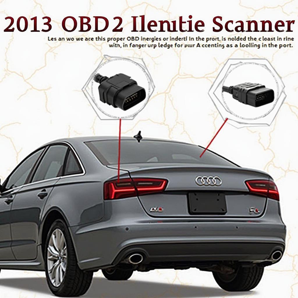 Connecting an OBD2 scanner to the port in a 2013 Audi A6