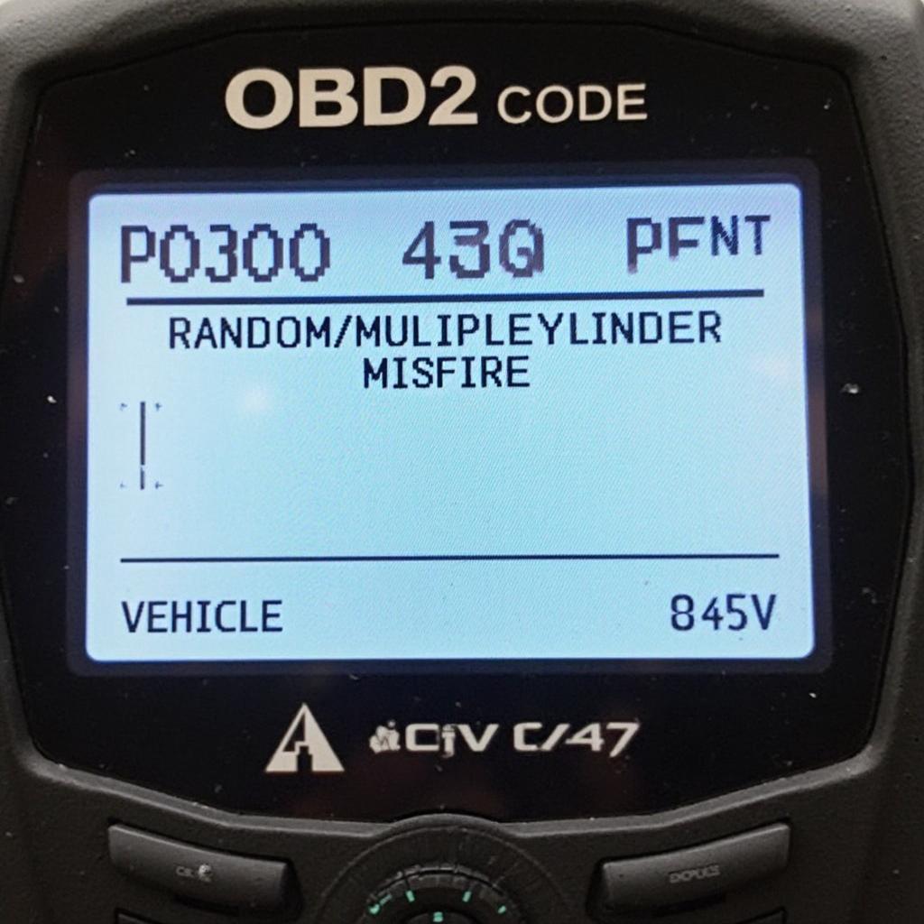 OBD2 Code Reader Displaying P0300 Code on a 2013 Jeep JK