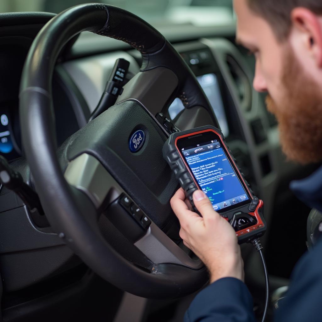 2014 Ford OBD2 Code Reader in Action