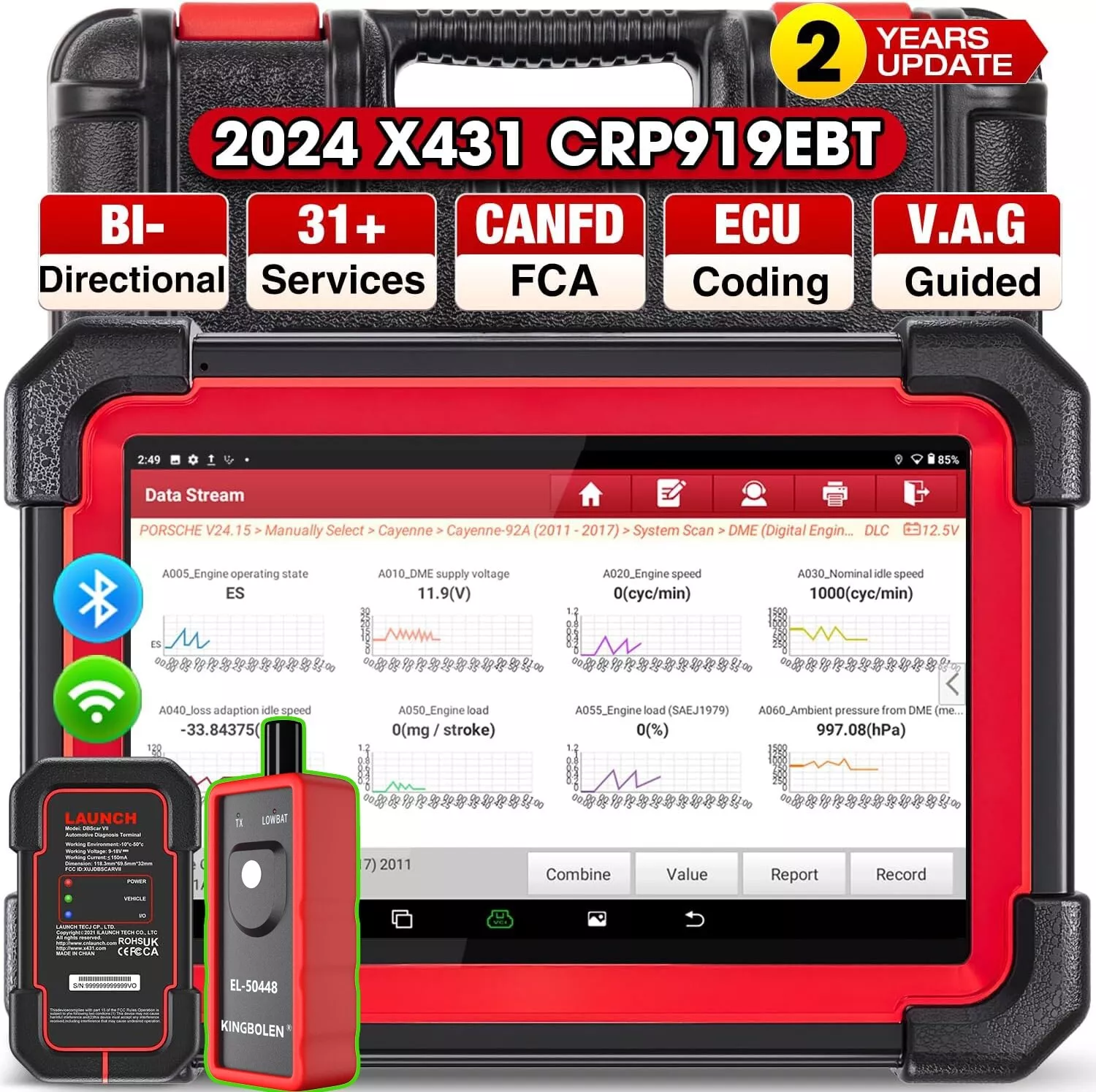 2024 LAUNCH CRP919E BT PRO ELITE OBD2 Car Diagnostic Tool Scanner ECU Key Coding