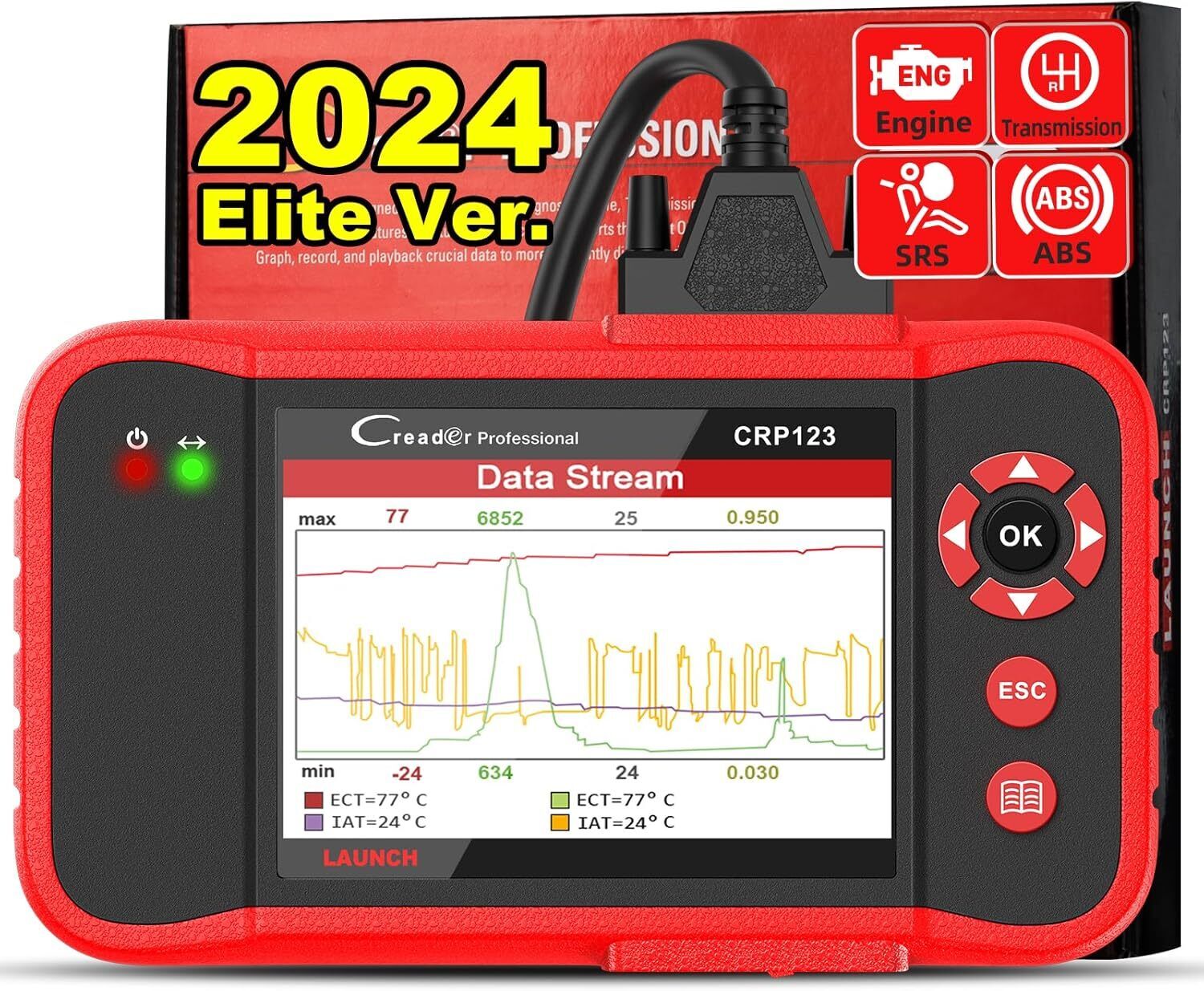 2024 LAUNCH X431 CRP123 Elite OBD2 Diagnostic Scanner ABS SRS Fault Code Reader