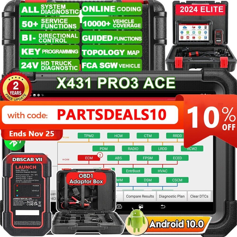 2024 LAUNCH X431 PRO3 ACE Car Diagnostic Scanner Tool Bidirectional Coding